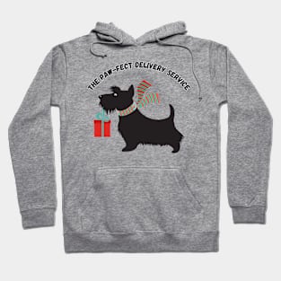 The Paw-fect Delivery Service, Christmas, dog, humor Hoodie